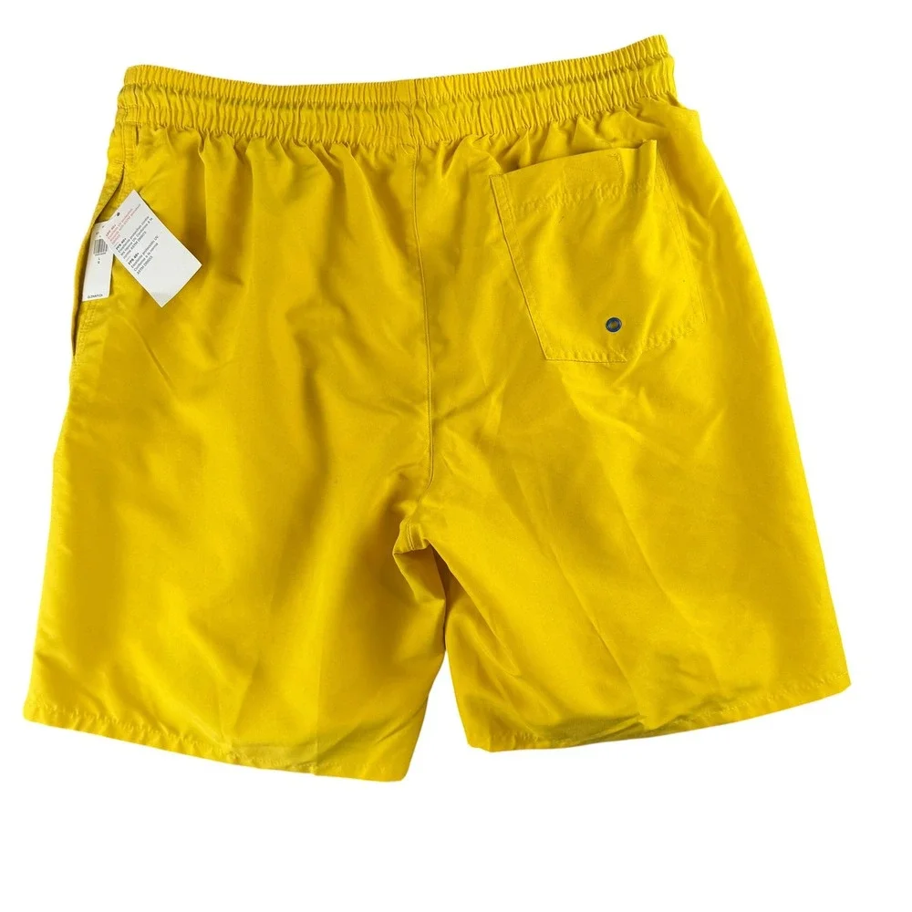 Old Navy Mens‎ Swim Trunks Yellow UPF 40+ Mesh Lined Drawstring Shorts Large NWT